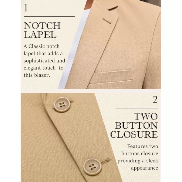 COOFANDY Men's Blazer Casual Slim Fit Herringbone Sport Coats Two Buttons Heavyweight Cotton Suit Jacket