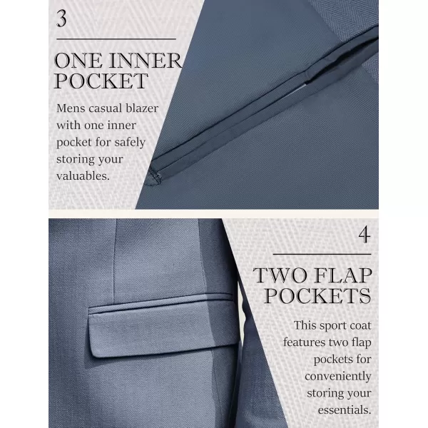 COOFANDY Men's Blazer Casual Slim Fit Herringbone Sport Coats Two Buttons Heavyweight Cotton Suit Jacket