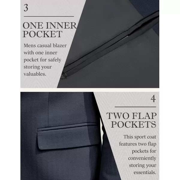 COOFANDY Men's Blazer Casual Slim Fit Herringbone Sport Coats Two Buttons Heavyweight Cotton Suit Jacket