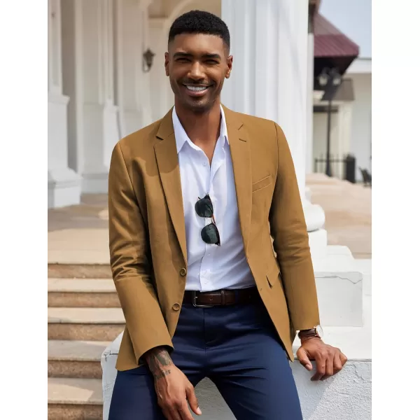 COOFANDY Men's Blazer Casual Slim Fit Herringbone Sport Coats Two Buttons Heavyweight Cotton Suit Jacket