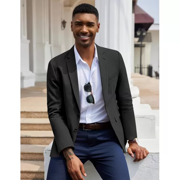COOFANDY Men's Blazer Casual Slim Fit Herringbone Sport Coats Two Buttons Heavyweight Cotton Suit Jacket
