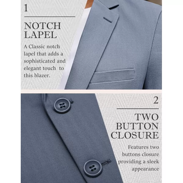 COOFANDY Men's Blazer Casual Slim Fit Herringbone Sport Coats Two Buttons Heavyweight Cotton Suit Jacket