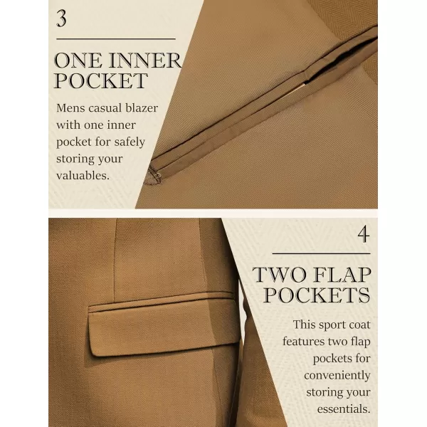 COOFANDY Men's Blazer Casual Slim Fit Herringbone Sport Coats Two Buttons Heavyweight Cotton Suit Jacket