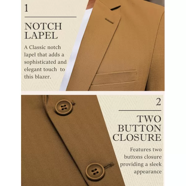 COOFANDY Men's Blazer Casual Slim Fit Herringbone Sport Coats Two Buttons Heavyweight Cotton Suit Jacket