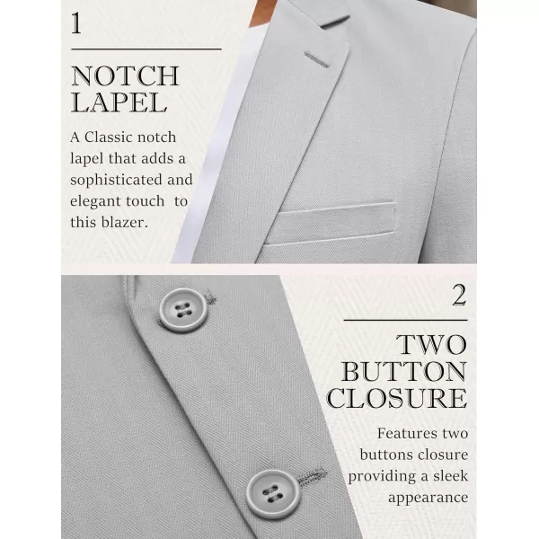 COOFANDY Men's Blazer Casual Slim Fit Herringbone Sport Coats Two Buttons Heavyweight Cotton Suit Jacket