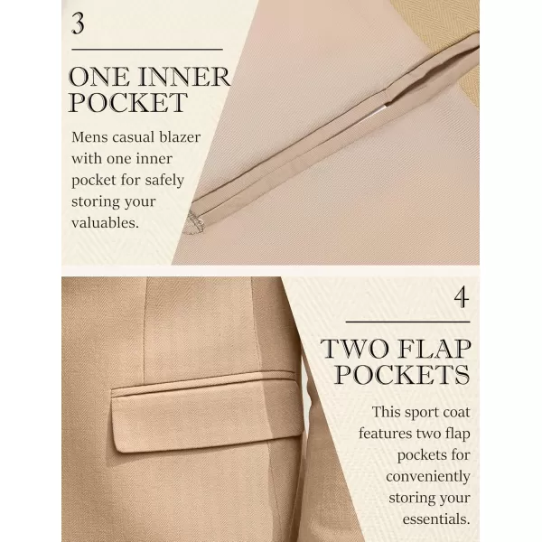 COOFANDY Men's Blazer Casual Slim Fit Herringbone Sport Coats Two Buttons Heavyweight Cotton Suit Jacket