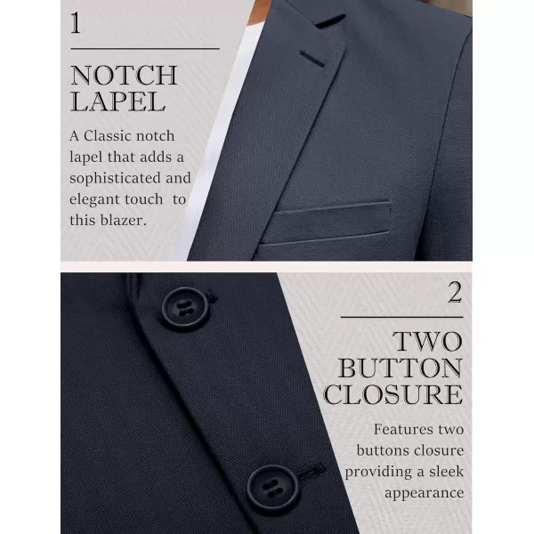 COOFANDY Men's Blazer Casual Slim Fit Herringbone Sport Coats Two Buttons Heavyweight Cotton Suit Jacket