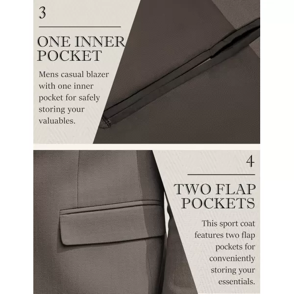 COOFANDY Men's Blazer Casual Slim Fit Herringbone Sport Coats Two Buttons Heavyweight Cotton Suit Jacket