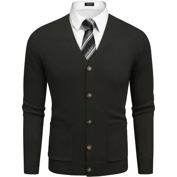 COOFANDY Men's Cardigan Sweater Long Sleeve Casual V Neck Button Down Knitted Sweater with Pockets