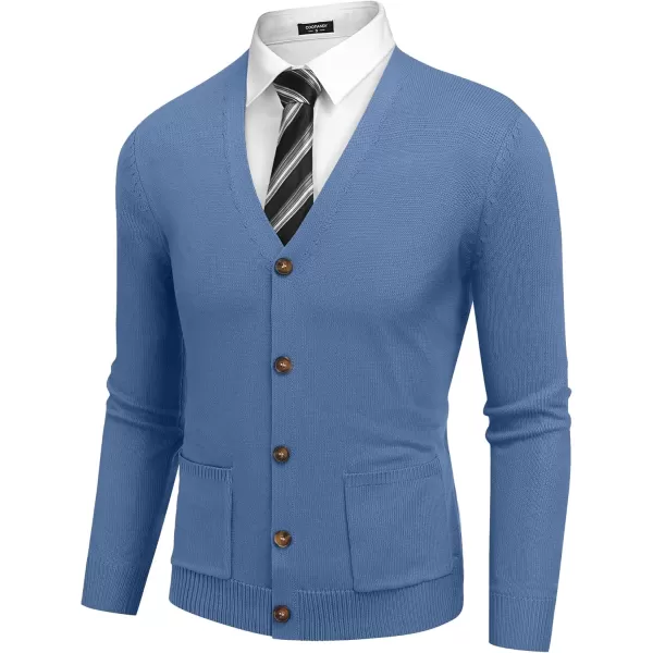 COOFANDY Men's Cardigan Sweater Long Sleeve Casual V Neck Button Down Knitted Sweater with Pockets