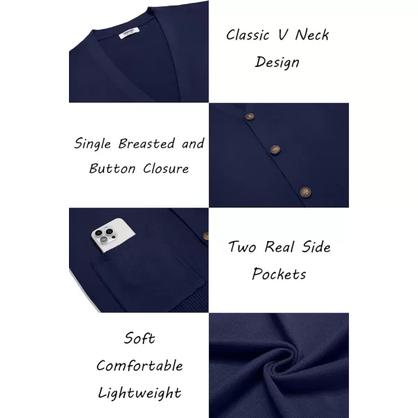 COOFANDY Men's Cardigan Sweater Long Sleeve Casual V Neck Button Down Knitted Sweater with Pockets