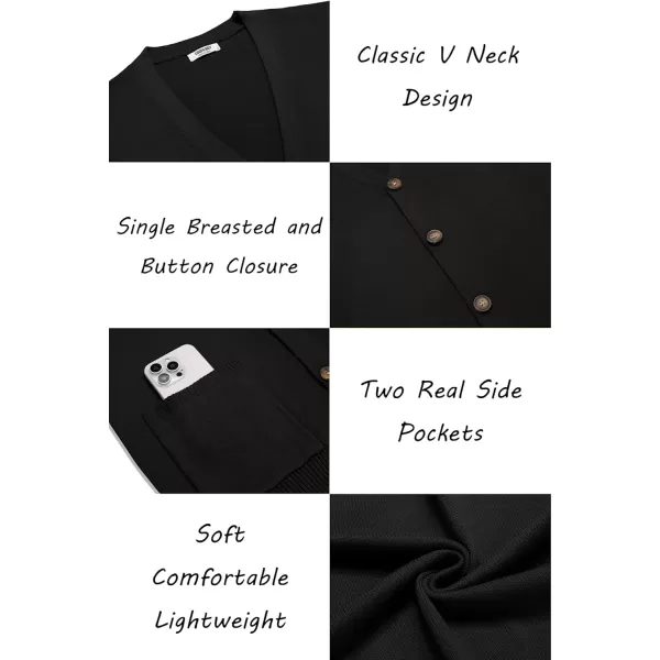 COOFANDY Men's Cardigan Sweater Long Sleeve Casual V Neck Button Down Knitted Sweater with Pockets