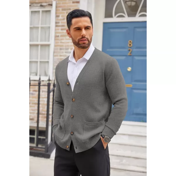 COOFANDY Men's Cardigan Sweater Long Sleeve Casual V Neck Button Down Knitted Sweater with Pockets
