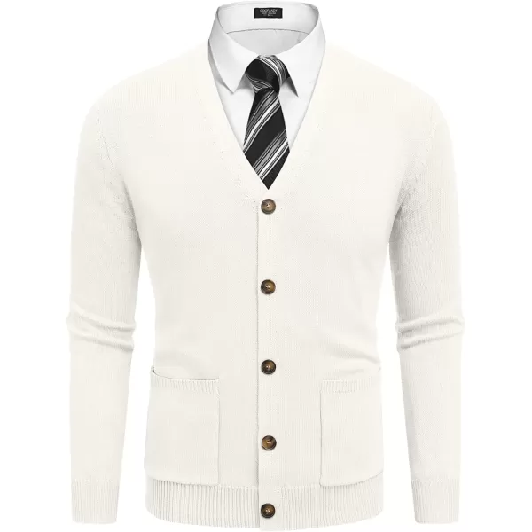 COOFANDY Men's Cardigan Sweater Long Sleeve Casual V Neck Button Down Knitted Sweater with Pockets