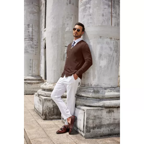 COOFANDY Men's Cardigan Sweater Long Sleeve Casual V Neck Button Down Knitted Sweater with Pockets