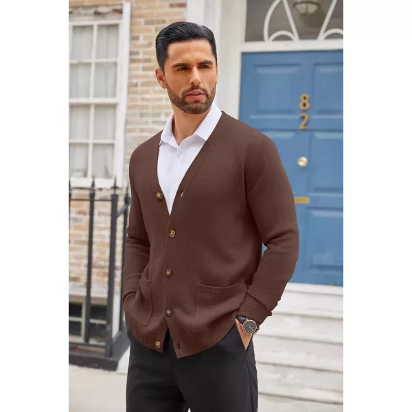 COOFANDY Men's Cardigan Sweater Long Sleeve Casual V Neck Button Down Knitted Sweater with Pockets