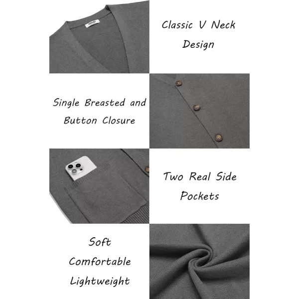 COOFANDY Men's Cardigan Sweater Long Sleeve Casual V Neck Button Down Knitted Sweater with Pockets