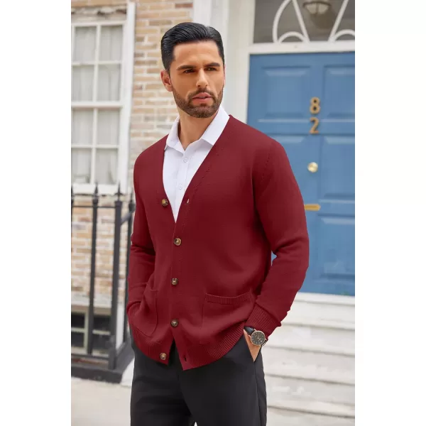 COOFANDY Men's Cardigan Sweater Long Sleeve Casual V Neck Button Down Knitted Sweater with Pockets