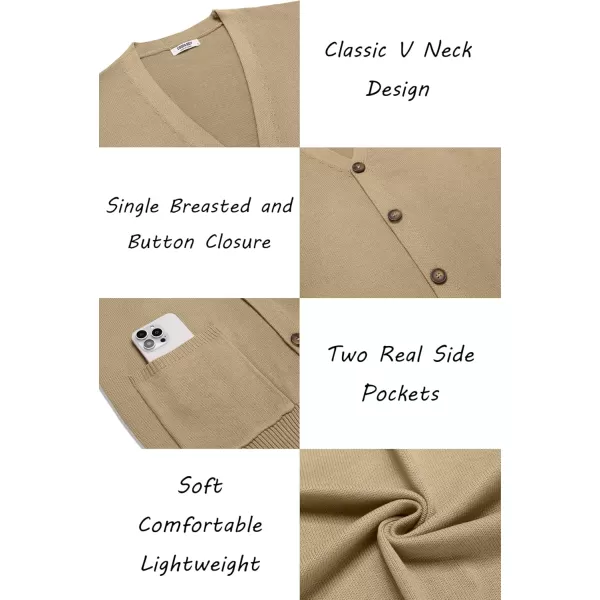 COOFANDY Men's Cardigan Sweater Long Sleeve Casual V Neck Button Down Knitted Sweater with Pockets
