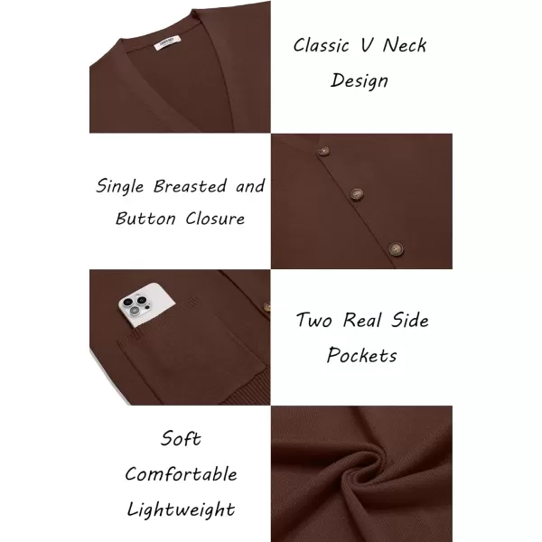 COOFANDY Men's Cardigan Sweater Long Sleeve Casual V Neck Button Down Knitted Sweater with Pockets