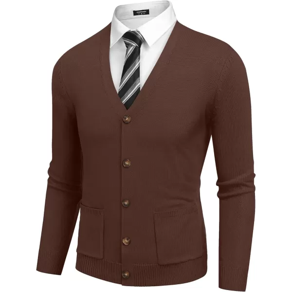COOFANDY Men's Cardigan Sweater Long Sleeve Casual V Neck Button Down Knitted Sweater with Pockets
