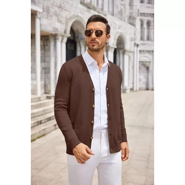 COOFANDY Men's Cardigan Sweater Long Sleeve Casual V Neck Button Down Knitted Sweater with Pockets