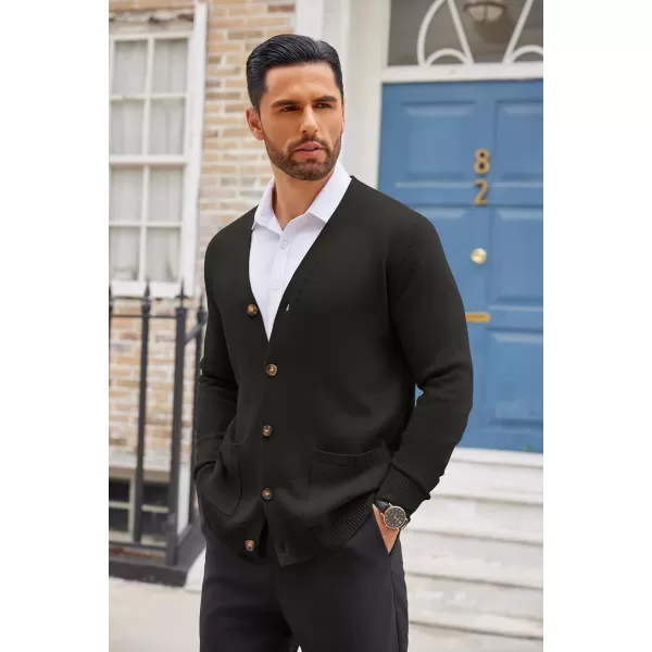 COOFANDY Men's Cardigan Sweater Long Sleeve Casual V Neck Button Down Knitted Sweater with Pockets