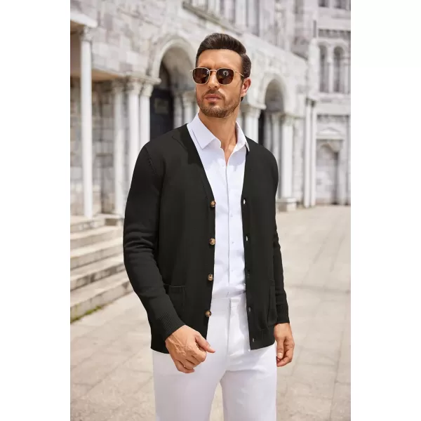 COOFANDY Men's Cardigan Sweater Long Sleeve Casual V Neck Button Down Knitted Sweater with Pockets