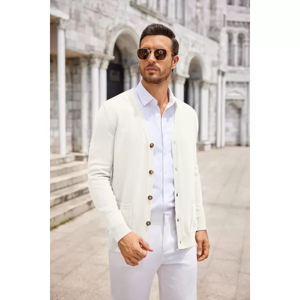 COOFANDY Men's Cardigan Sweater Long Sleeve Casual V Neck Button Down Knitted Sweater with Pockets