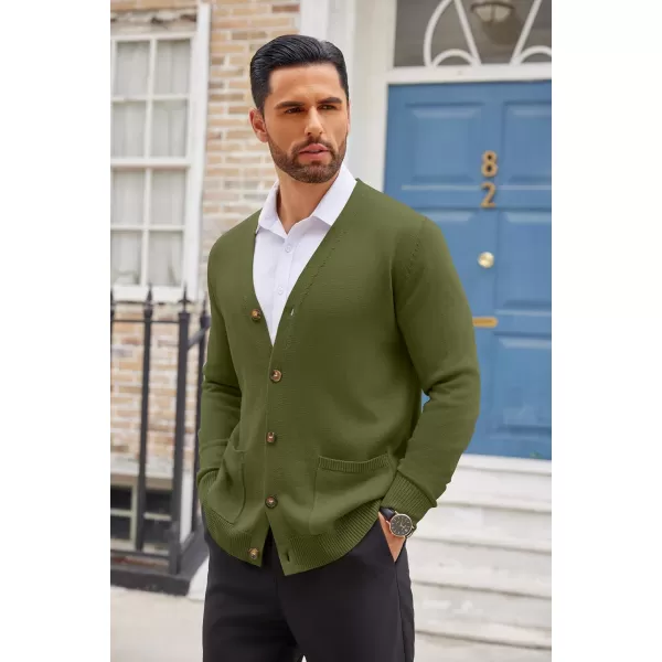 COOFANDY Men's Cardigan Sweater Long Sleeve Casual V Neck Button Down Knitted Sweater with Pockets
