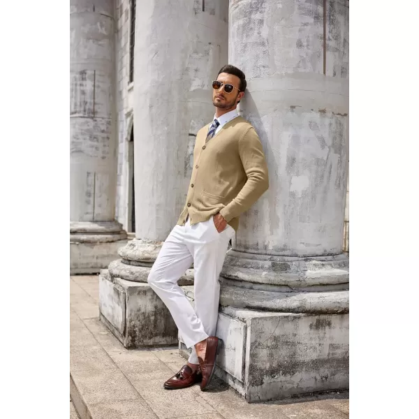 COOFANDY Men's Cardigan Sweater Long Sleeve Casual V Neck Button Down Knitted Sweater with Pockets