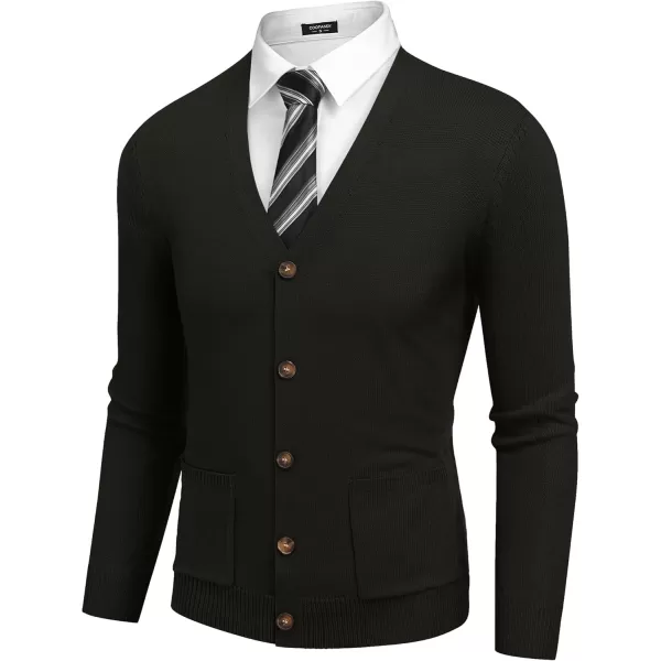 COOFANDY Men's Cardigan Sweater Long Sleeve Casual V Neck Button Down Knitted Sweater with Pockets
