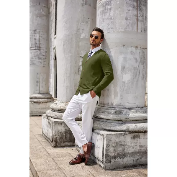 COOFANDY Men's Cardigan Sweater Long Sleeve Casual V Neck Button Down Knitted Sweater with Pockets