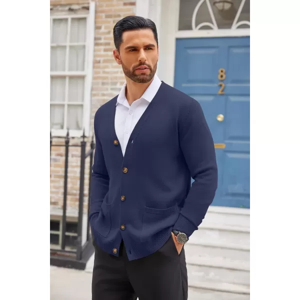 COOFANDY Men's Cardigan Sweater Long Sleeve Casual V Neck Button Down Knitted Sweater with Pockets