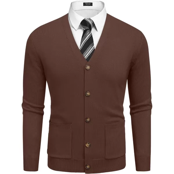 COOFANDY Men's Cardigan Sweater Long Sleeve Casual V Neck Button Down Knitted Sweater with Pockets