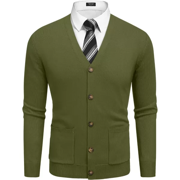 COOFANDY Men's Cardigan Sweater Long Sleeve Casual V Neck Button Down Knitted Sweater with Pockets