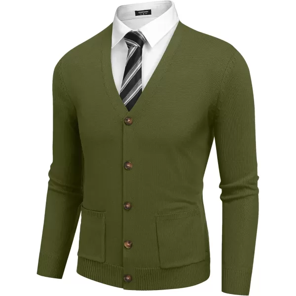 COOFANDY Men's Cardigan Sweater Long Sleeve Casual V Neck Button Down Knitted Sweater with Pockets