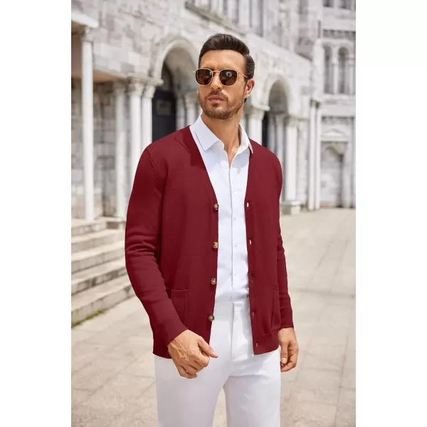 COOFANDY Men's Cardigan Sweater Long Sleeve Casual V Neck Button Down Knitted Sweater with Pockets