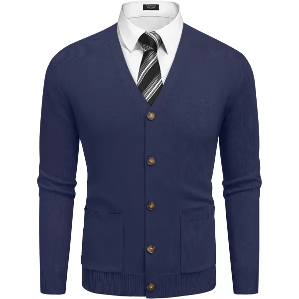 COOFANDY Men's Cardigan Sweater Long Sleeve Casual V Neck Button Down Knitted Sweater with Pockets