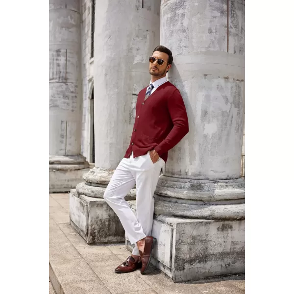 COOFANDY Men's Cardigan Sweater Long Sleeve Casual V Neck Button Down Knitted Sweater with Pockets