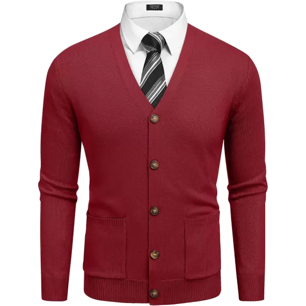 COOFANDY Men's Cardigan Sweater Long Sleeve Casual V Neck Button Down Knitted Sweater with Pockets