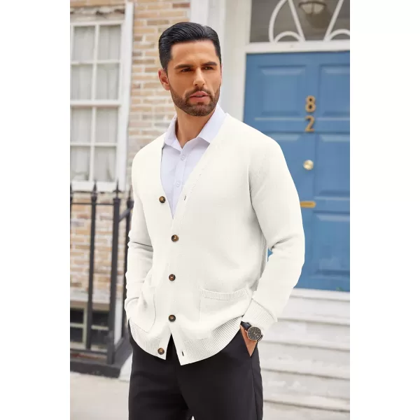 COOFANDY Men's Cardigan Sweater Long Sleeve Casual V Neck Button Down Knitted Sweater with Pockets