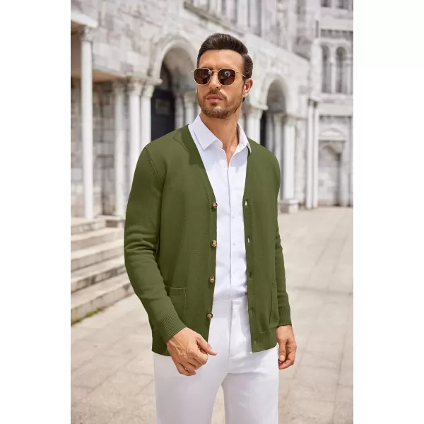 COOFANDY Men's Cardigan Sweater Long Sleeve Casual V Neck Button Down Knitted Sweater with Pockets