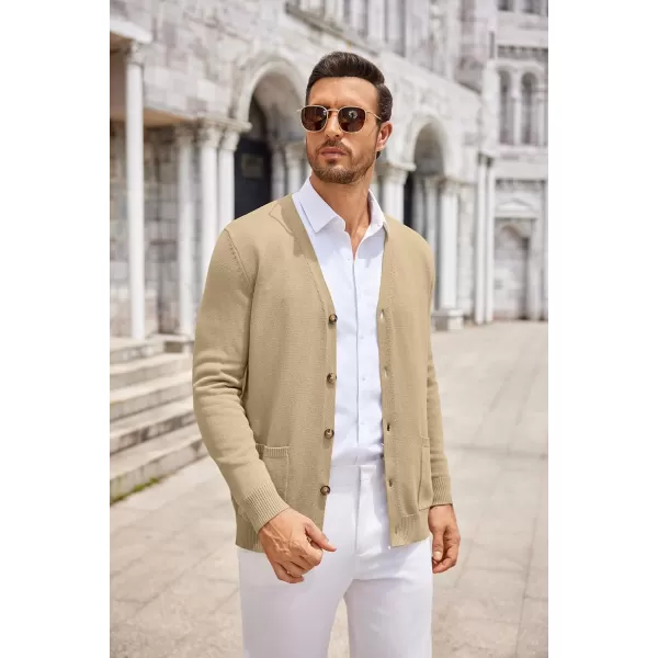 COOFANDY Men's Cardigan Sweater Long Sleeve Casual V Neck Button Down Knitted Sweater with Pockets