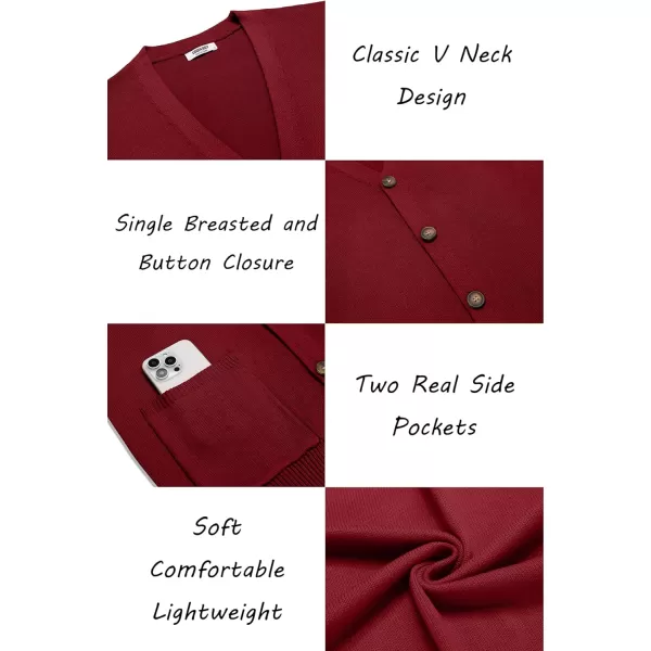 COOFANDY Men's Cardigan Sweater Long Sleeve Casual V Neck Button Down Knitted Sweater with Pockets