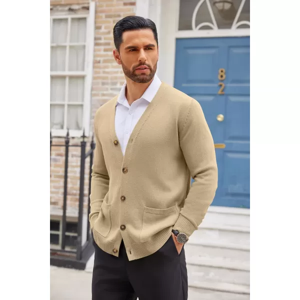 COOFANDY Men's Cardigan Sweater Long Sleeve Casual V Neck Button Down Knitted Sweater with Pockets