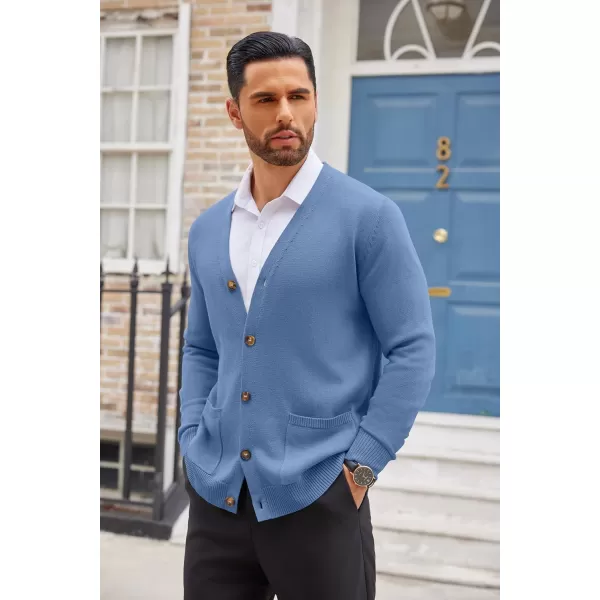COOFANDY Men's Cardigan Sweater Long Sleeve Casual V Neck Button Down Knitted Sweater with Pockets