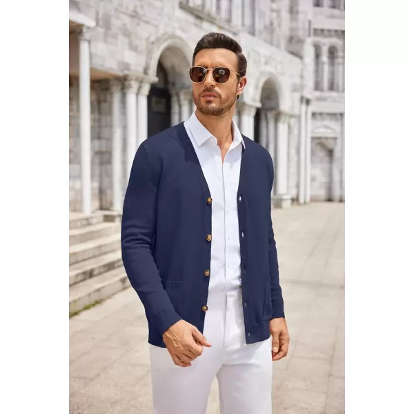 COOFANDY Men's Cardigan Sweater Long Sleeve Casual V Neck Button Down Knitted Sweater with Pockets