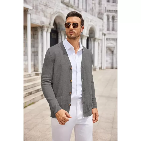 COOFANDY Men's Cardigan Sweater Long Sleeve Casual V Neck Button Down Knitted Sweater with Pockets
