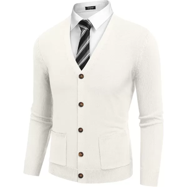 COOFANDY Men's Cardigan Sweater Long Sleeve Casual V Neck Button Down Knitted Sweater with Pockets
